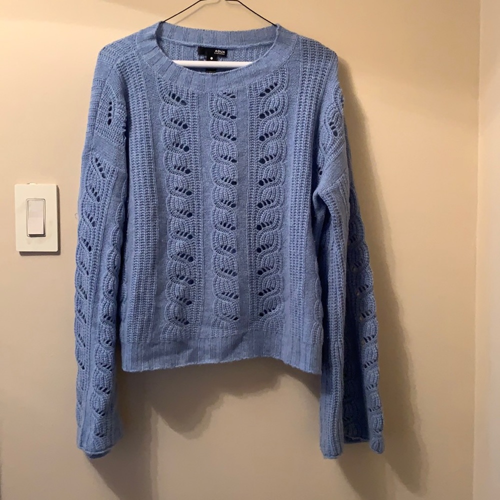 Aqua light blue 100% cashmere sweater size medium